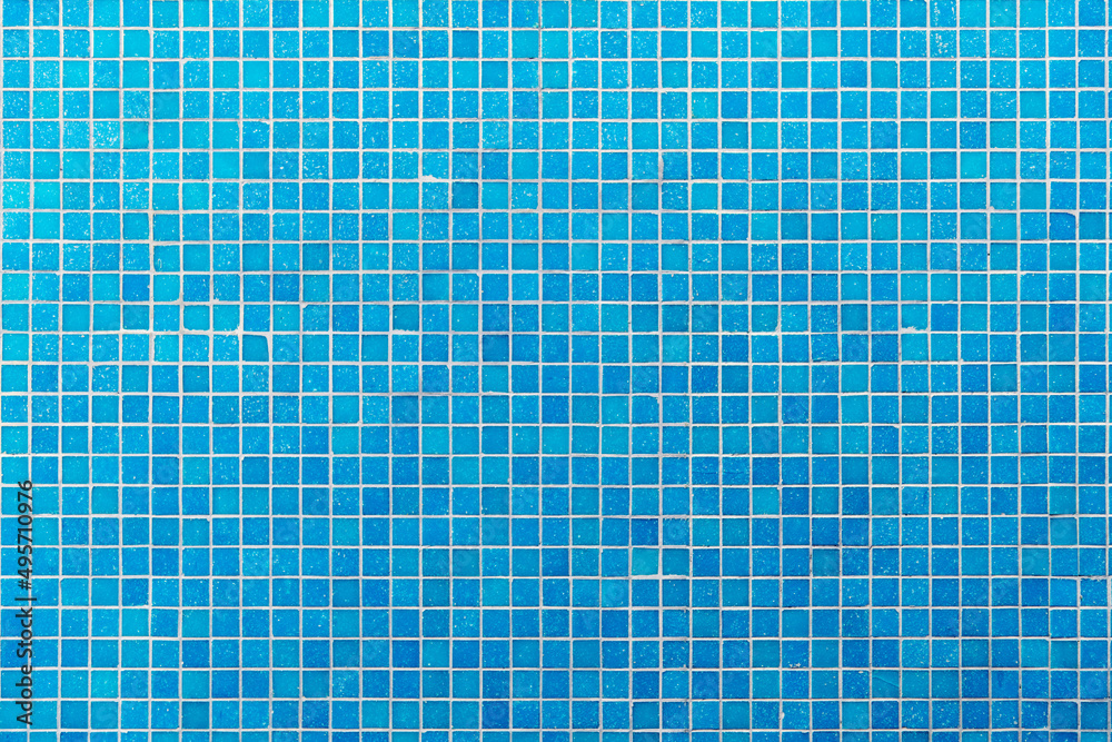 Blue mosaic tiles texture background - obrazy, fototapety, plakaty 