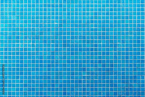 Blue mosaic tiles texture background