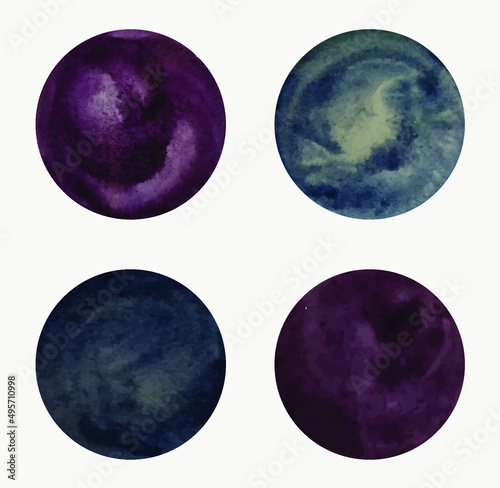 Abstract watercolor stains. Isolated elements