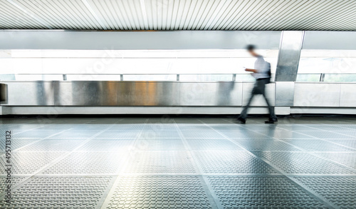 Business people walking on footbridge