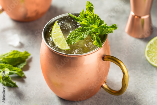 Canvas Print Boozy Refreshing Irish Mule Cocktail