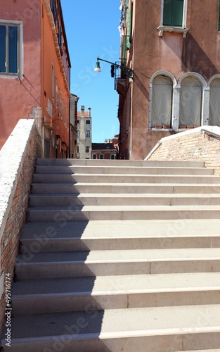 staircase of the bridge of the island of Venice without people during the lockdown