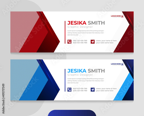 Corporate modern Email signature template and email footer or personal social media cover, Modern creative business email signature template, professional email signature design