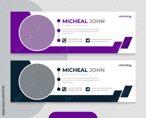 Corporate modern Email signature template and email footer or personal social media cover, Modern creative business email signature template, professional email signature design