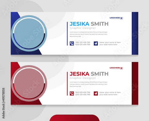 professional Modern creative business email signature template, social media cover template design with creative layout and modern concept 