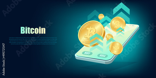 bitcoin on phone up trend