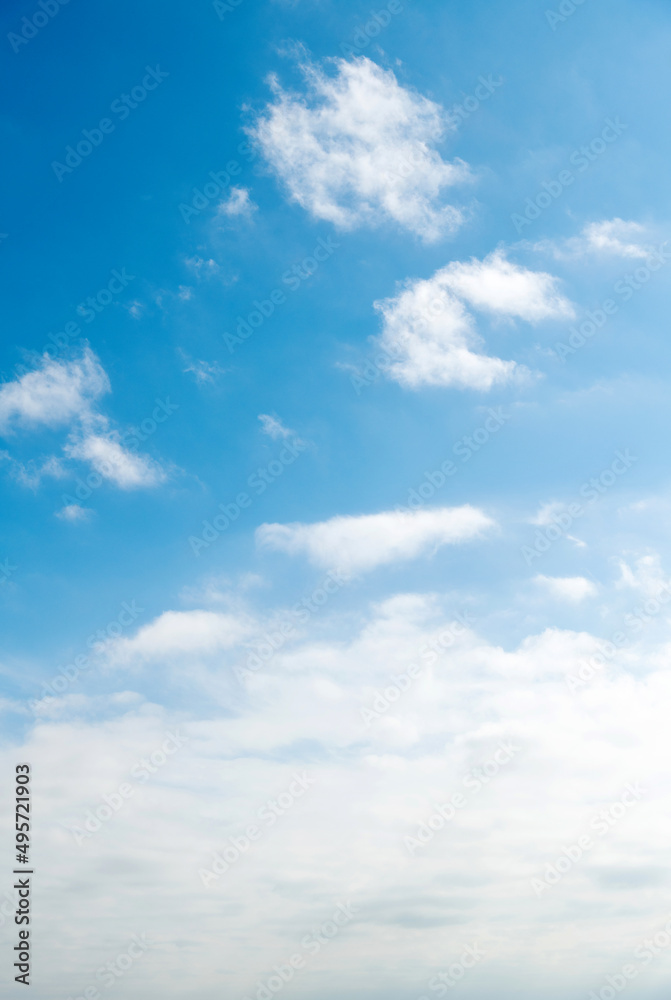 Blue sky with white clouds background