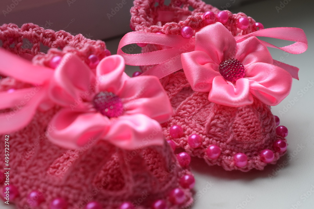 knitted baby booties
