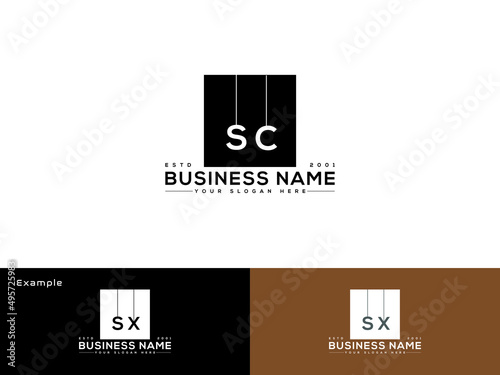 Letter SC Logo, initial Sc cs Square Black Logo Design For all Kind Of Use