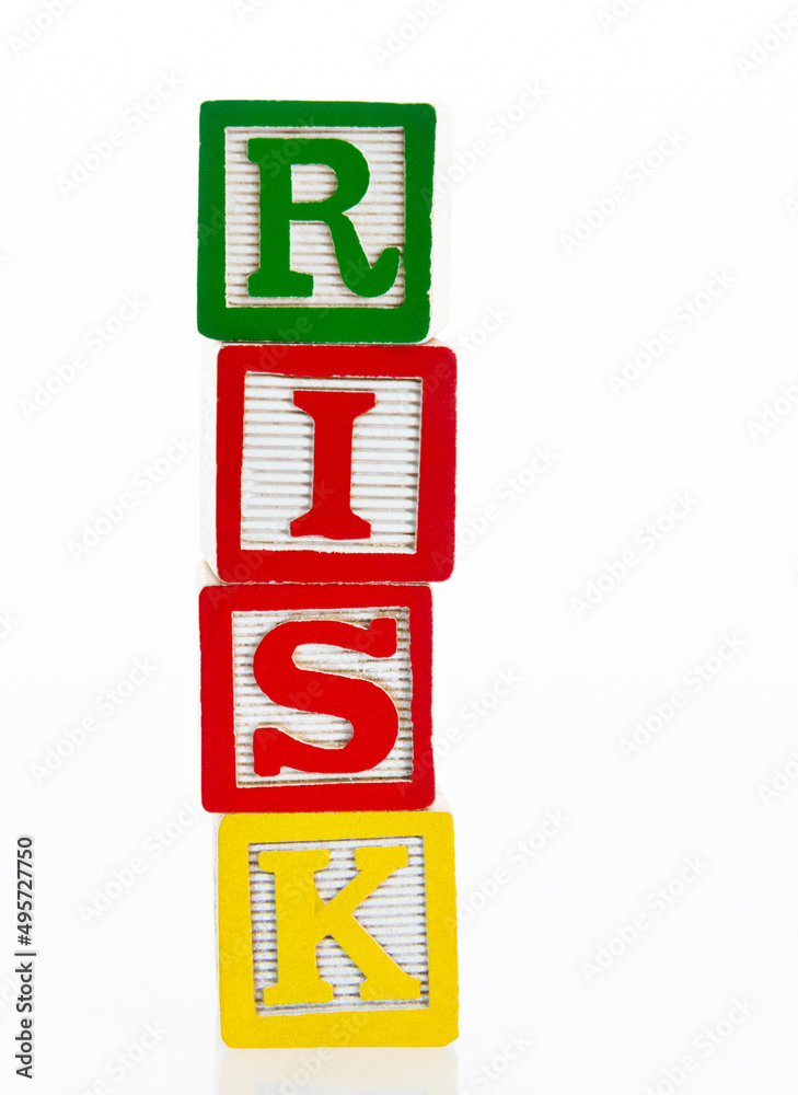 Word risk writing with wooden blocks Word risk writing with wooden blocks