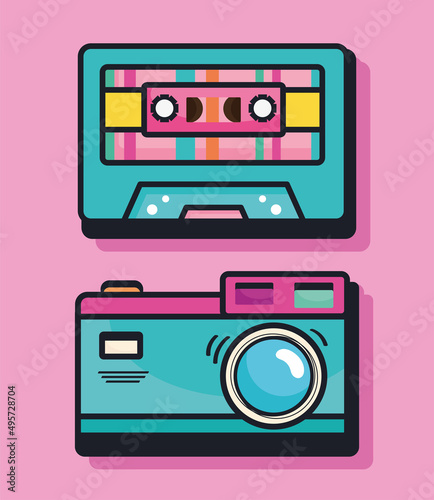 nineties camera and cassette