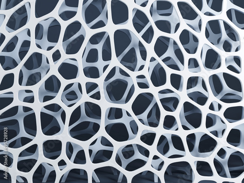 Abstract technological voronoi background. 3d rendering