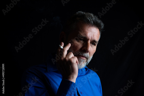 Man smoking a cigarette