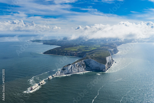 Obraz na plátně The Needles Lighthouse from the air