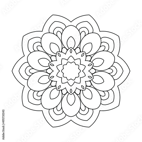 Zentangle inspired mandala zen doodle illustration with tribal boho chic ornaments. Oriental ornamental background.
