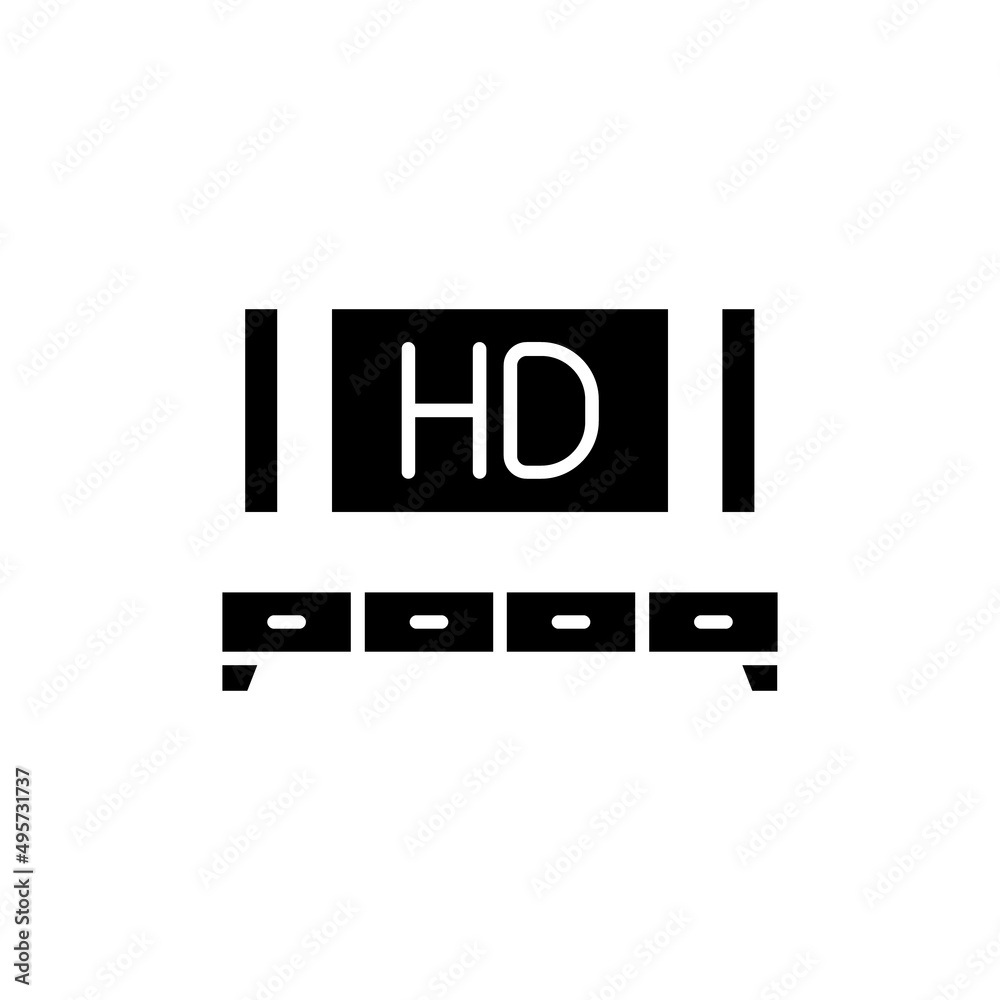 HD TV icon in vector. logotype