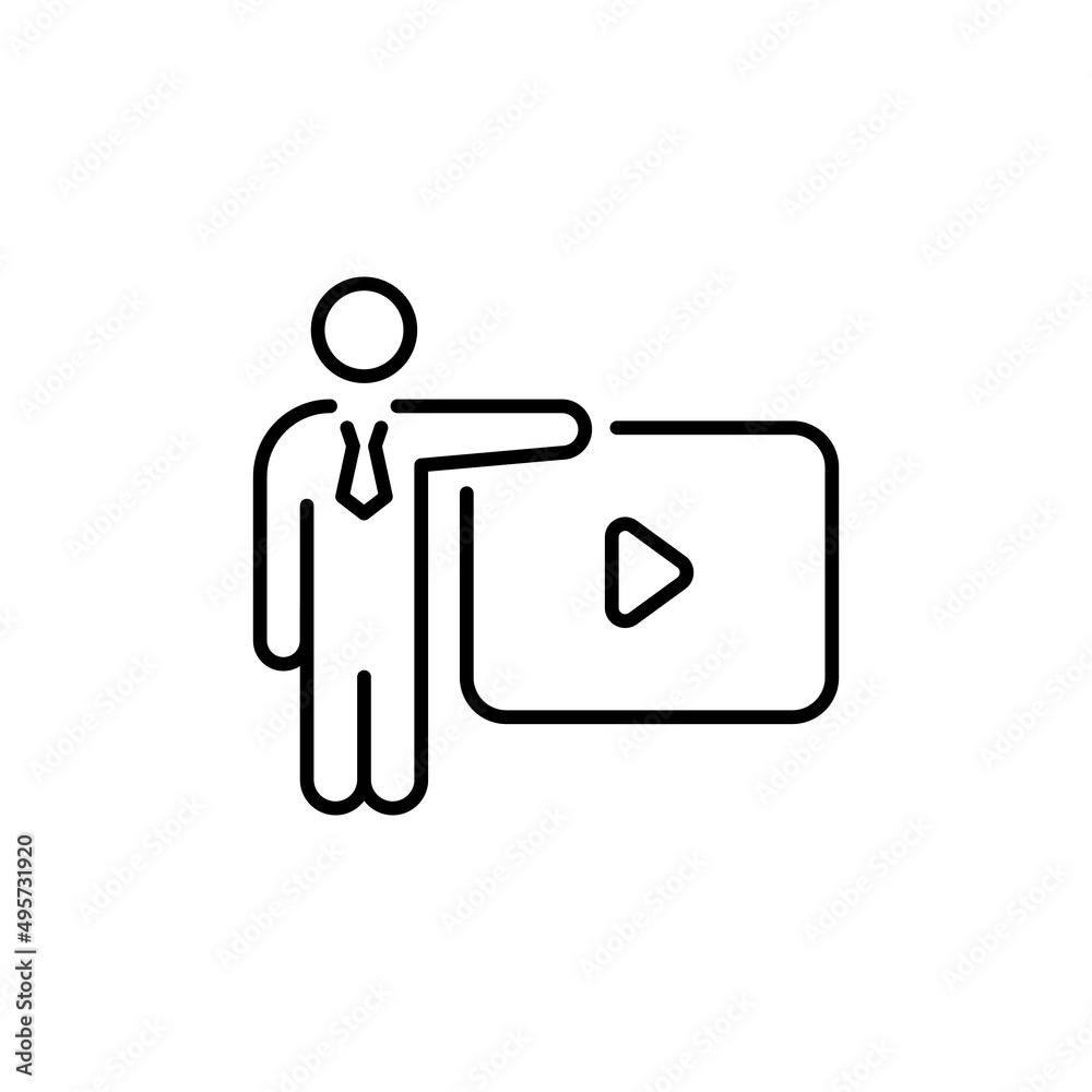 Video Presentation icon in vector. logotype