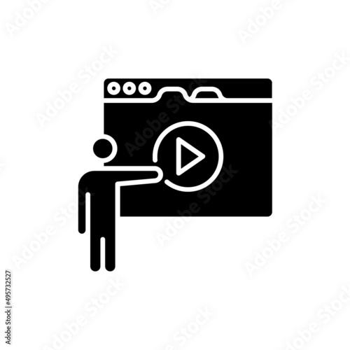 Video Lesson icon in vector. logotype
