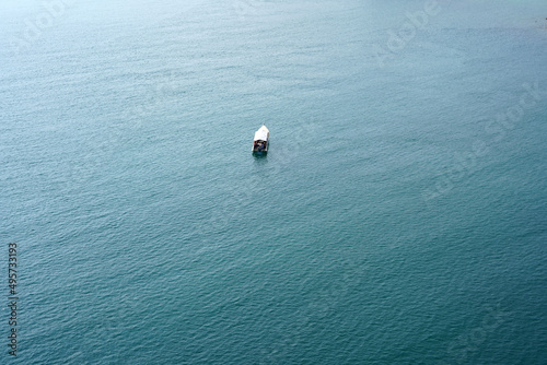 Mesmerizing scene of blue water in the Islands in Batam, Indonesia on a sunny day photo