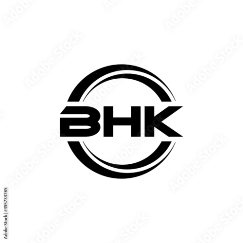 BHK letter logo design with white background in illustrator  vector logo modern alphabet font overlap style. calligraphy designs for logo  Poster  Invitation  etc.
