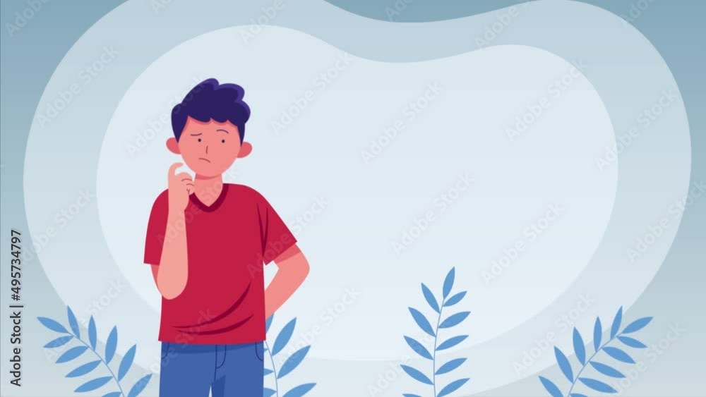 Young boy asking illustration concept for graphic resource Young boy asking illustration concept for graphic resource