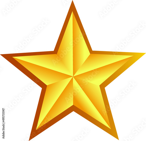 Vector of a golden star with separate layers on a white background