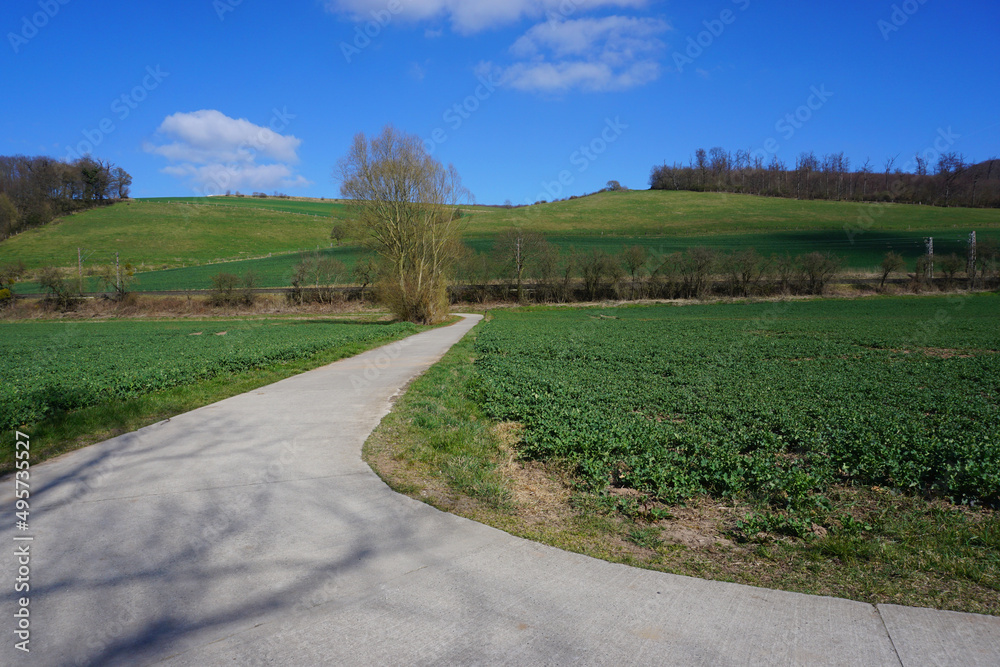 ein Radweg im Leinebergland bei Freden in Niedersachsen