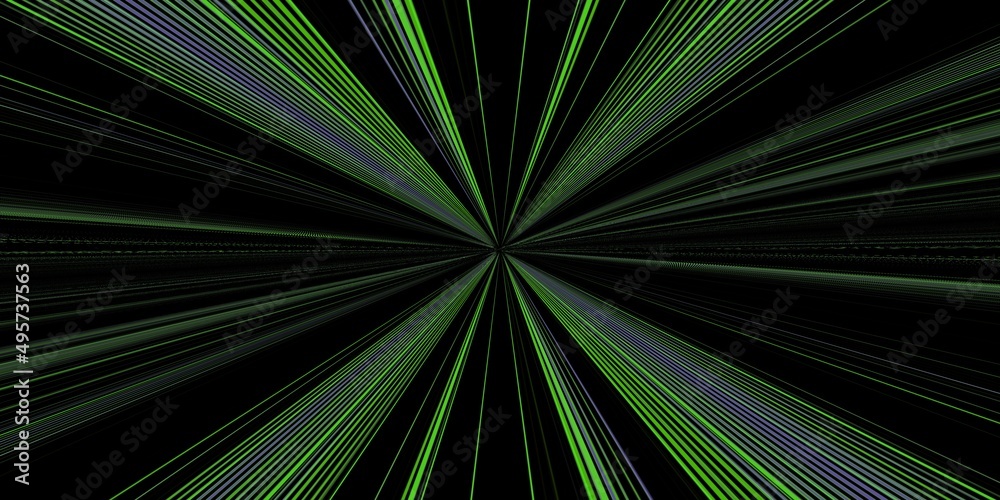Obraz premium creative bright green striped design on a plain black background