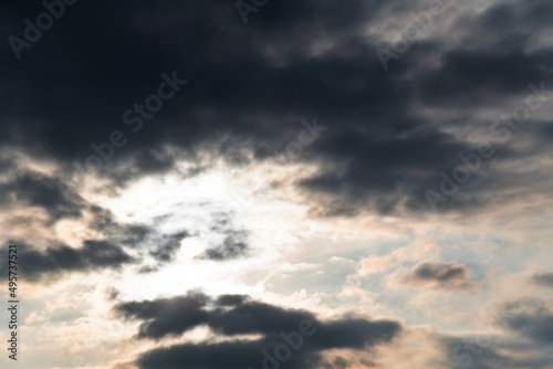 Overcast sky with dark clouds background