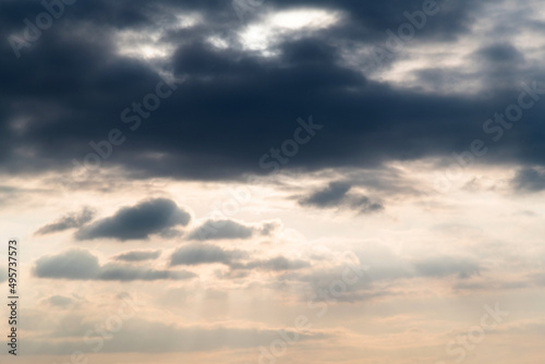 Fototapeta Naklejka Na Ścianę i Meble -  Overcast sky with dark clouds background