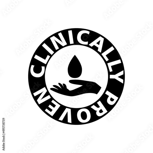 Clinically proven sign icon isolated on white background
