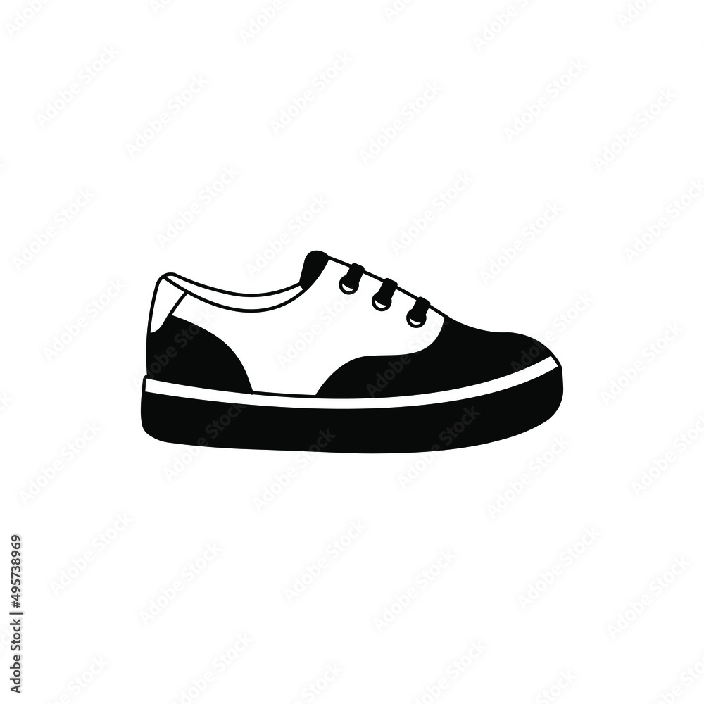 Sneaker, shoe, footwear icon design isolated on white background. Vector illustration