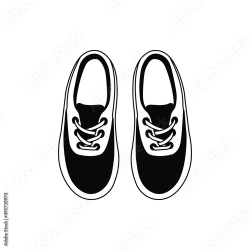 Sneaker, shoe, footwear icon design isolated on white background. Vector illustration