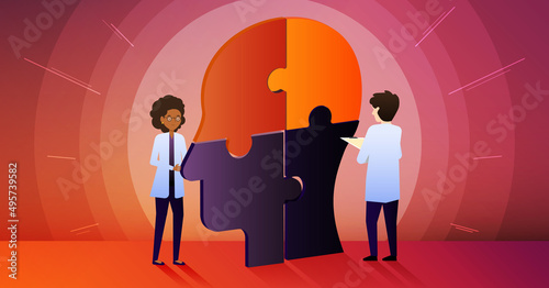 Photography Ilustración de psicólogos y profesionales de la salud mental trabajando en mejoras de terapias para pacientes