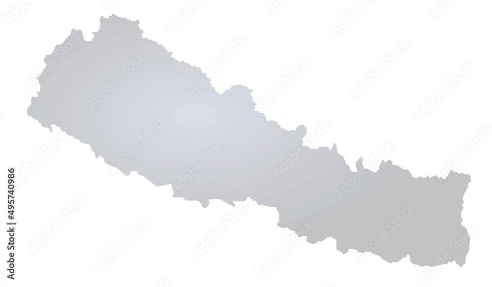 Nepal  grey map. vector illustration