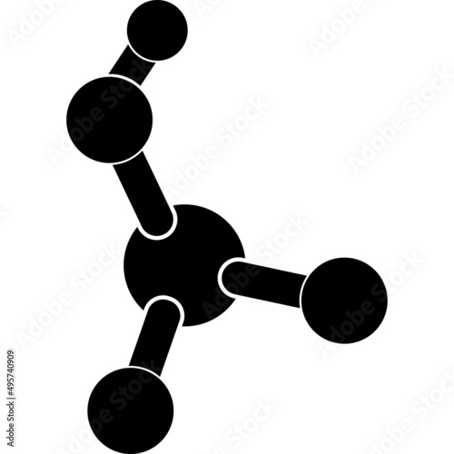The structure of the molecule. Atoms in a chain.