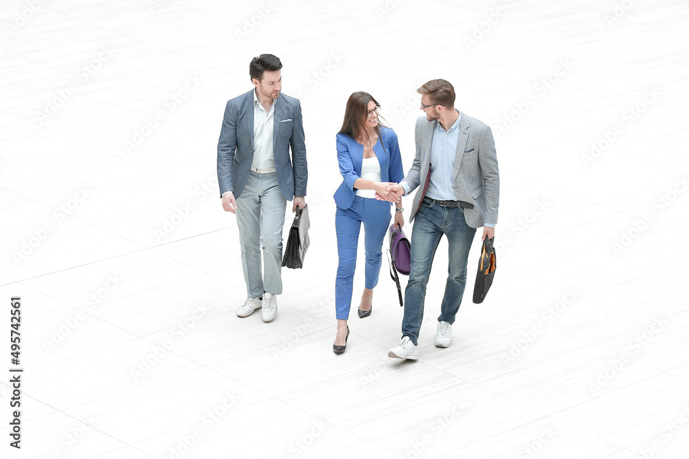 top view.three modern business people top view.three modern business people