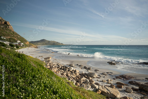 Beautiful view of the rocky beach in the Misty Cliffs Cape Town, South Africa