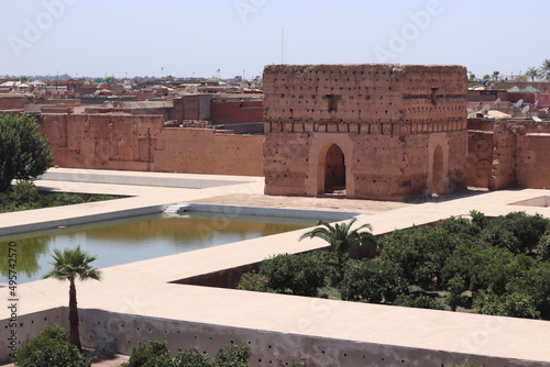 Historical El Badii-Ksibat Nhass Palace in Marrakesh, Morocco photo