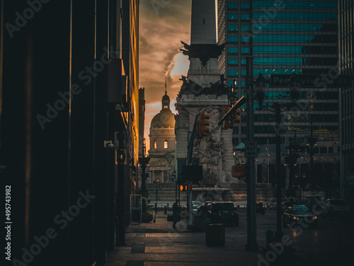 Mesmerizing view of the Soldiers' and Sailors' Monument in the city of Indianapolis, USA photo