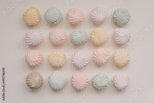 candy pastel coloured marshmallow sweets pattern texture background.