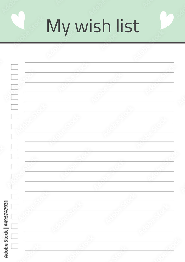 My Wish List Templates Sheet. My Wish List Templates Sheet.