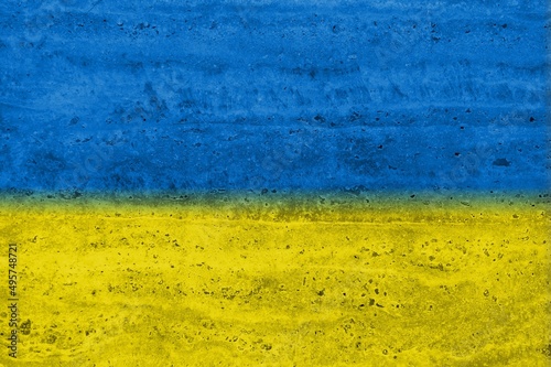 Blue-yellow flag of ukraine. Ukraine background with chalk texture © BillionPhotos.com