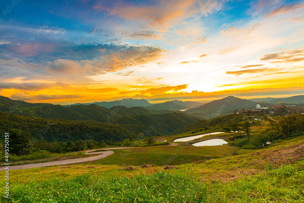 Fototapeta premium mountains and sky in the morning,Mountain landscape 