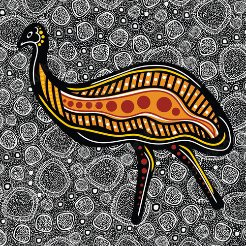Emu Aboriginal Dot Painting