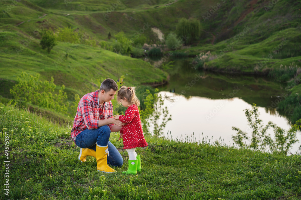 Dad and his little daughter spending time together Dad and his little daughter spending time together
