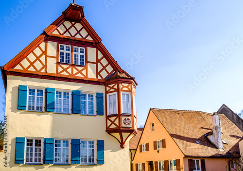 historic buildings at the old town of Nördlingen