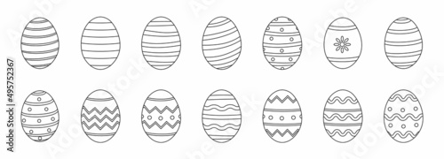 Easter pattern with Easter egg drawings. Vector illustration.