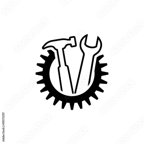 Service icon. Settings and repair, service sign isolated on white background