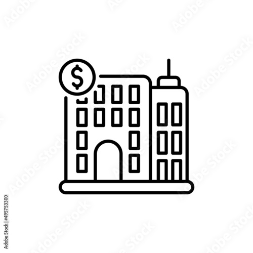 Commercial Building icon in vector. logotype